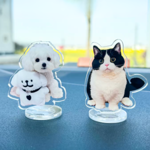 VIPpaw Custom Pet Portrait Acrylic Standee Figurine - Clear Personalized Desktop Decor, Pet Lover Gift