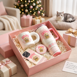 VIPpaw Ultimate Custom Pet Portrait Gift Box - Premium 4-in-1 Keepsake Set, Unforgettable Unboxing