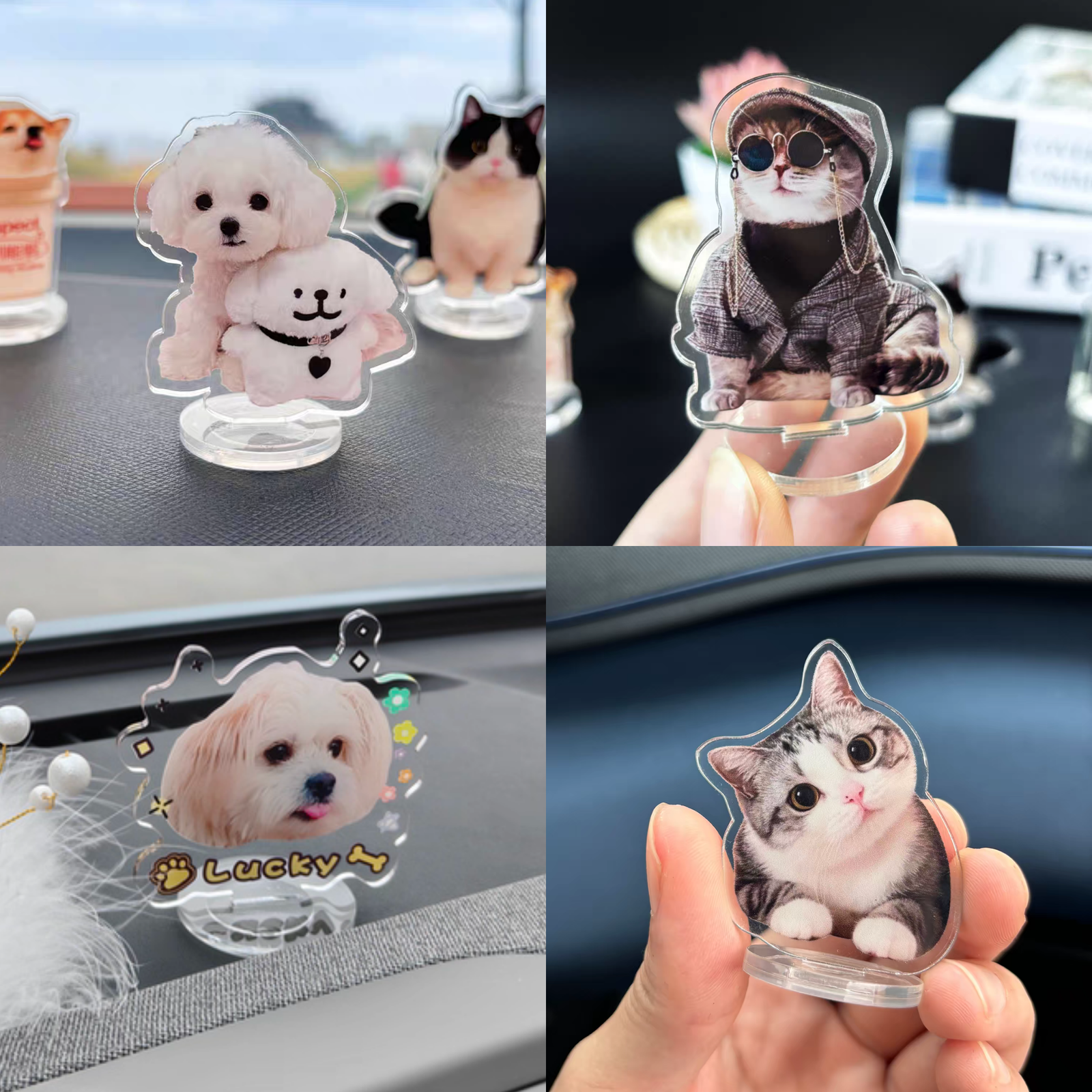 VIPpaw Custom Pet Portrait Acrylic Standee Figurine - Clear Personalized Desktop Decor, Pet Lover Gift - Image 2
