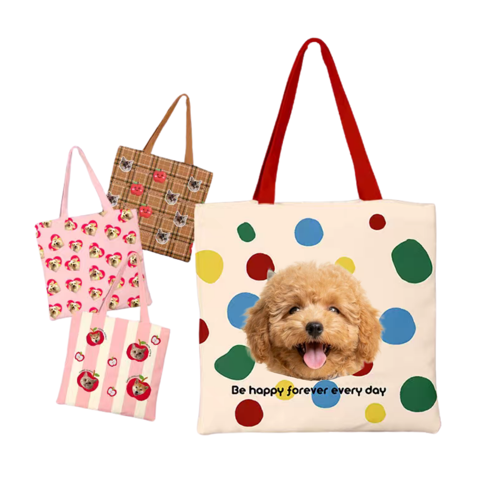 VIPpaw Custom Pet Portrait Canvas Tote Bag - Heavy-Duty Personalized Pet Lover Gift, Everyday Carry - Image 3