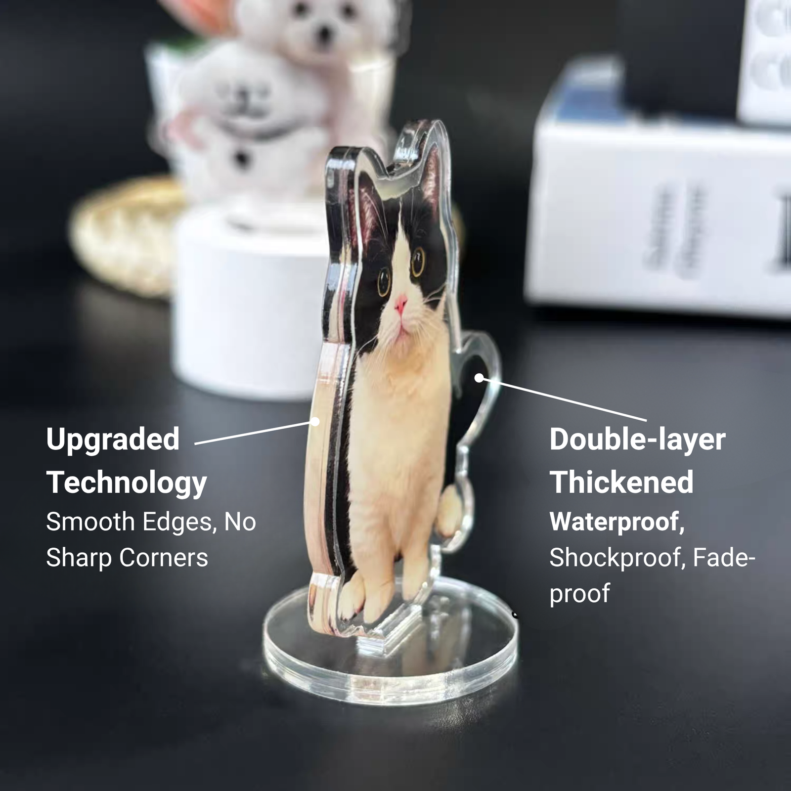 VIPpaw Custom Pet Portrait Acrylic Standee Figurine - Clear Personalized Desktop Decor, Pet Lover Gift - Image 4