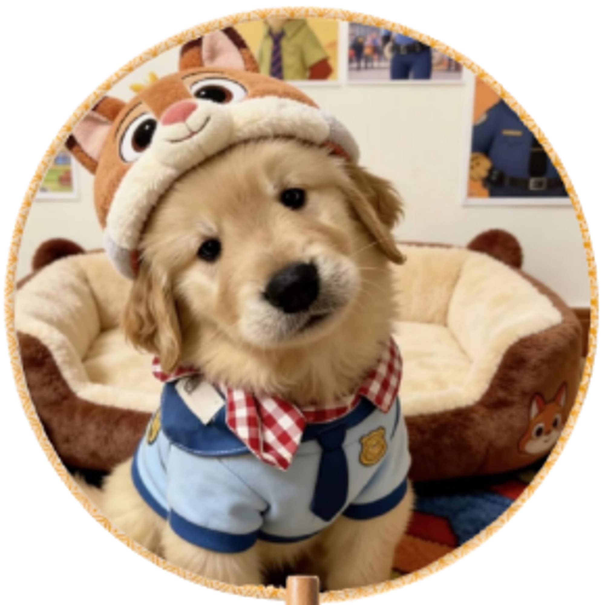 Custom Pet Photo Hand Fan Detail Close-up – Fan Face Print (cropped from main image)