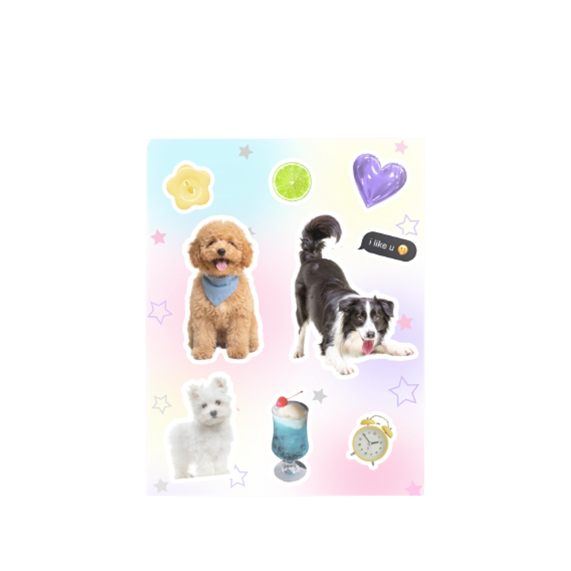 Custom Pet Portrait Stickers on white background, 2000x2000