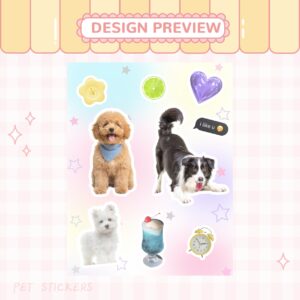 Custom Pet Glossy PET Sticker, Personalized Pet Photo Waterproof Vinyl Decal, Custom Dog Cat Portrait Sticker