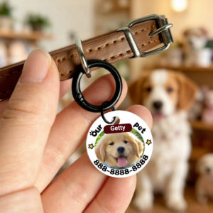 VIPpaw Personalized Pet ID Tag - Custom Engraved Portrait Collar Tag, Style Meets Safety
